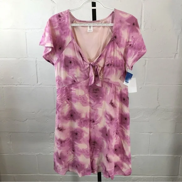 strapless open back dress TIE DYE HALTER RUFFLE HEM MINI DRESS – Riah Fashion main image 1